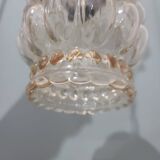 Magnificent globe pendant light, amber glass portable lamp
