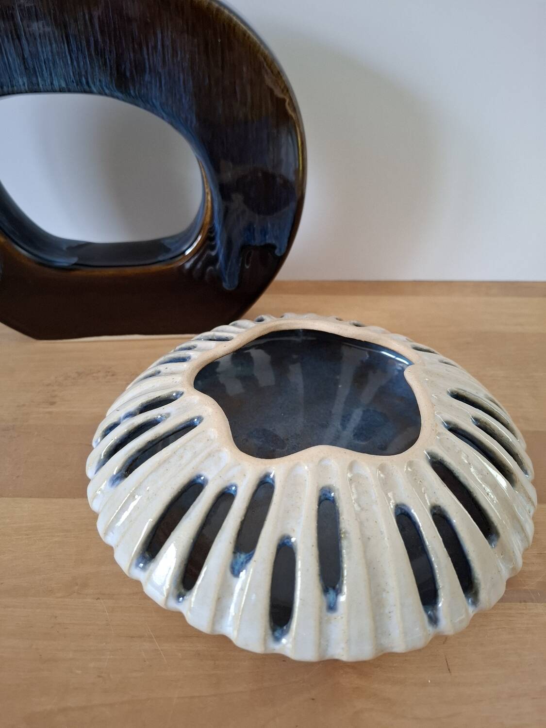 Vintage ceramic openwork vase