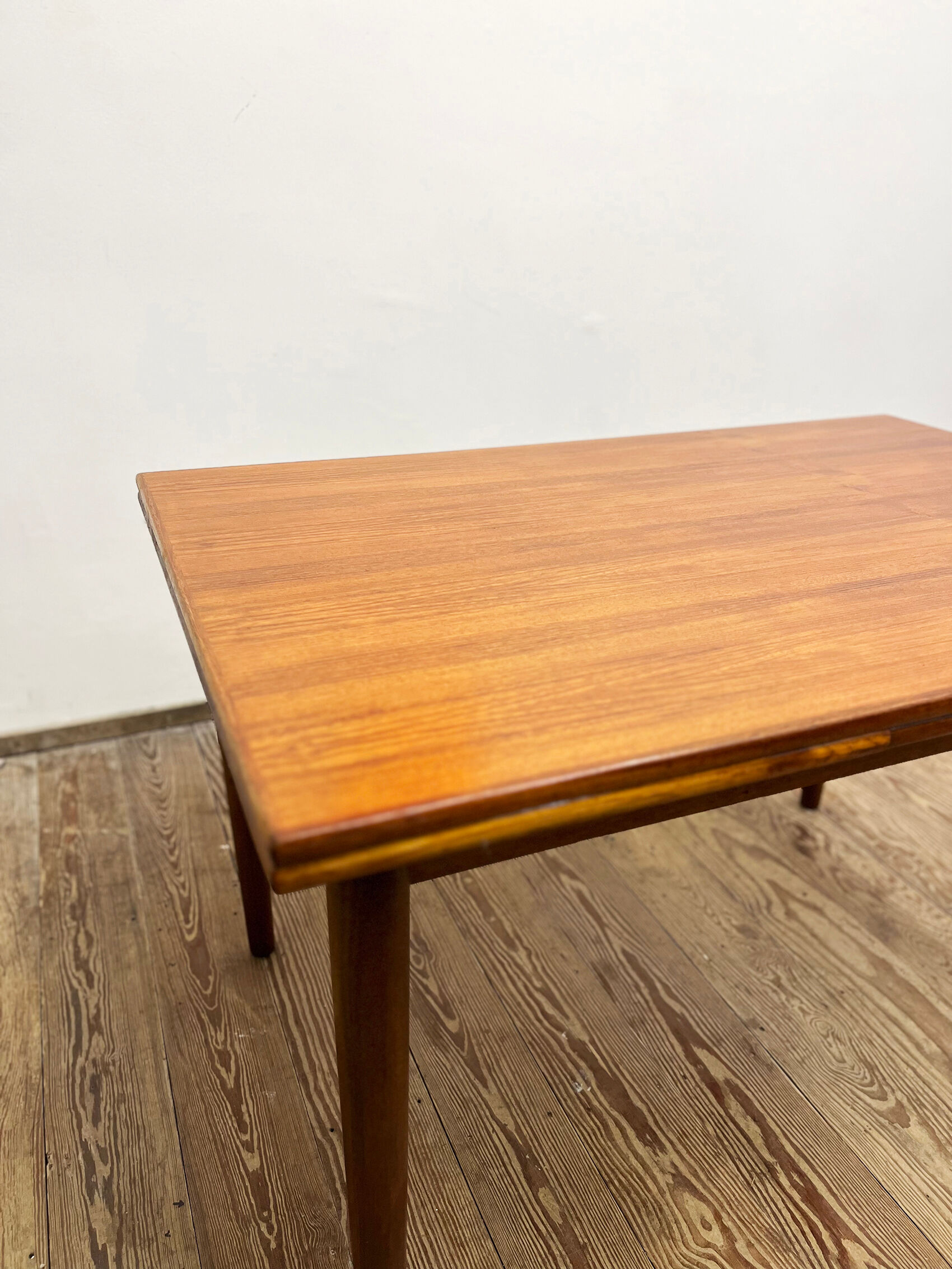 Extendable Mid Century Teak Dining Table with pull out leaves, Denmark, 1950s