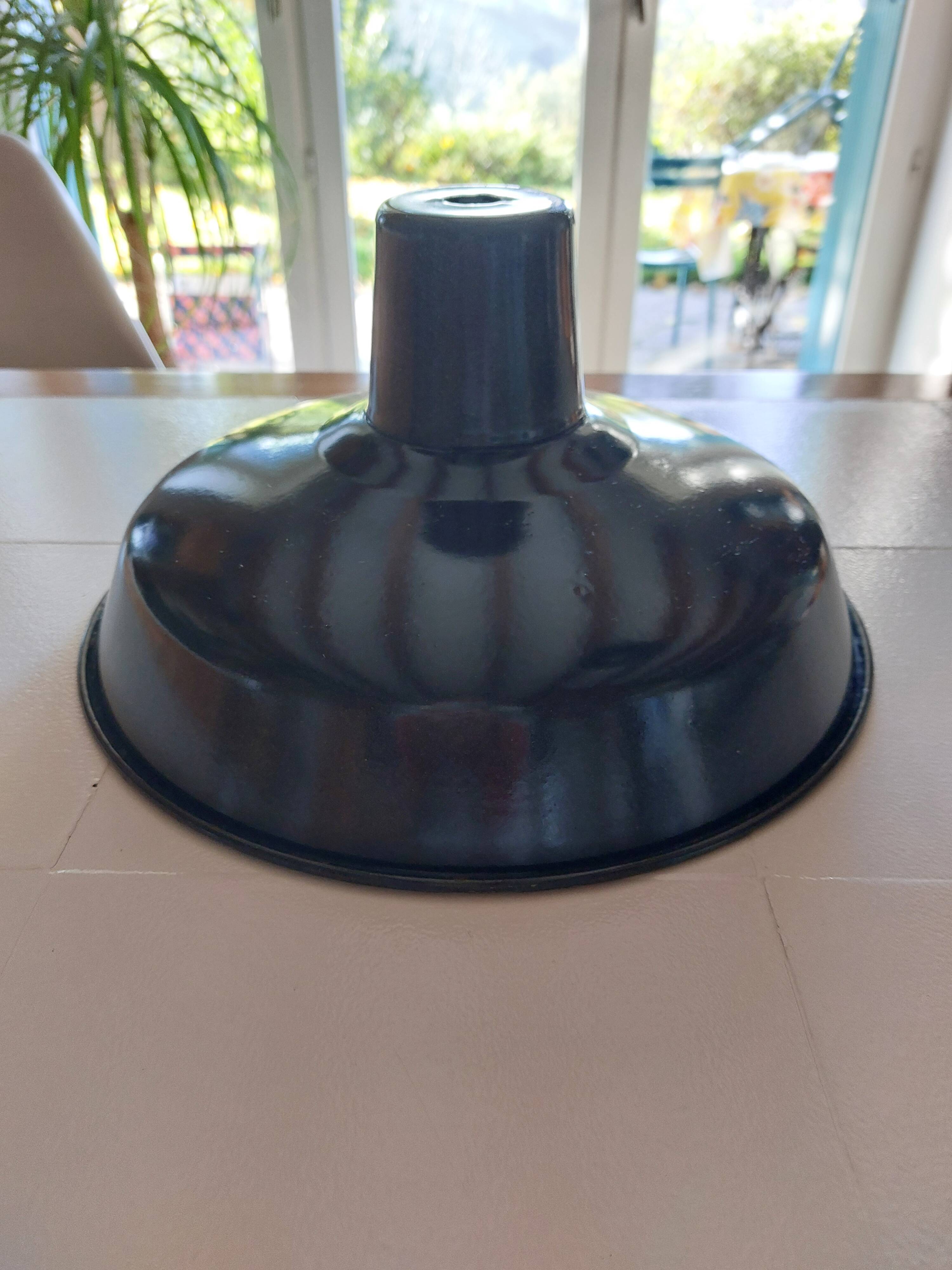 lampshade in enamelled sheet metal, anthracite grey