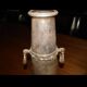 Silver-plated metal vase with floral motifs, made in 1912 by Tramboule & Choquet (silversmith's hallmark)