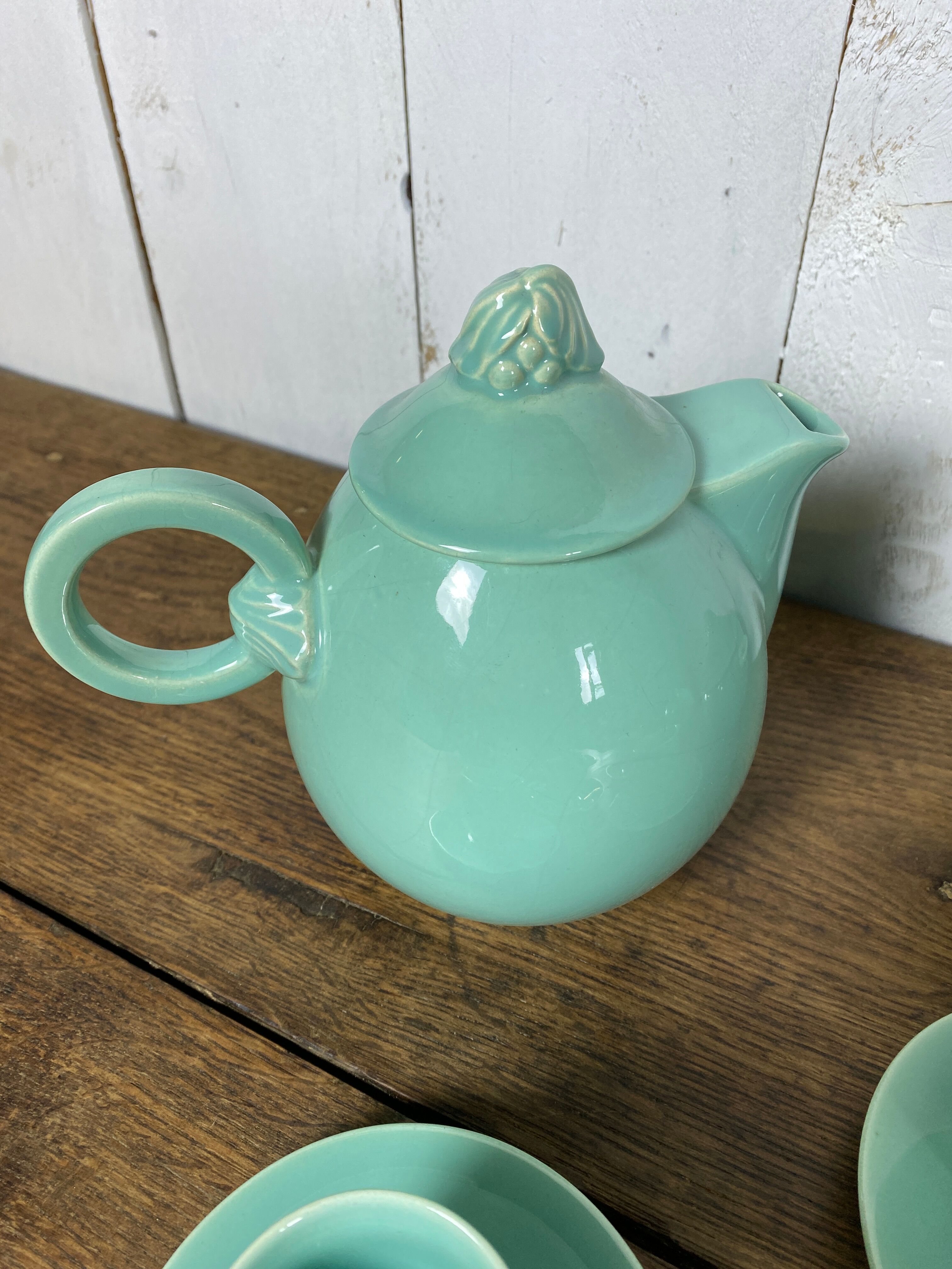 Celadon green coffee service