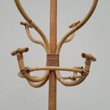 Vintage rattan coat rack - 1950s