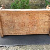 Ancient brutalist chest carved wind rose