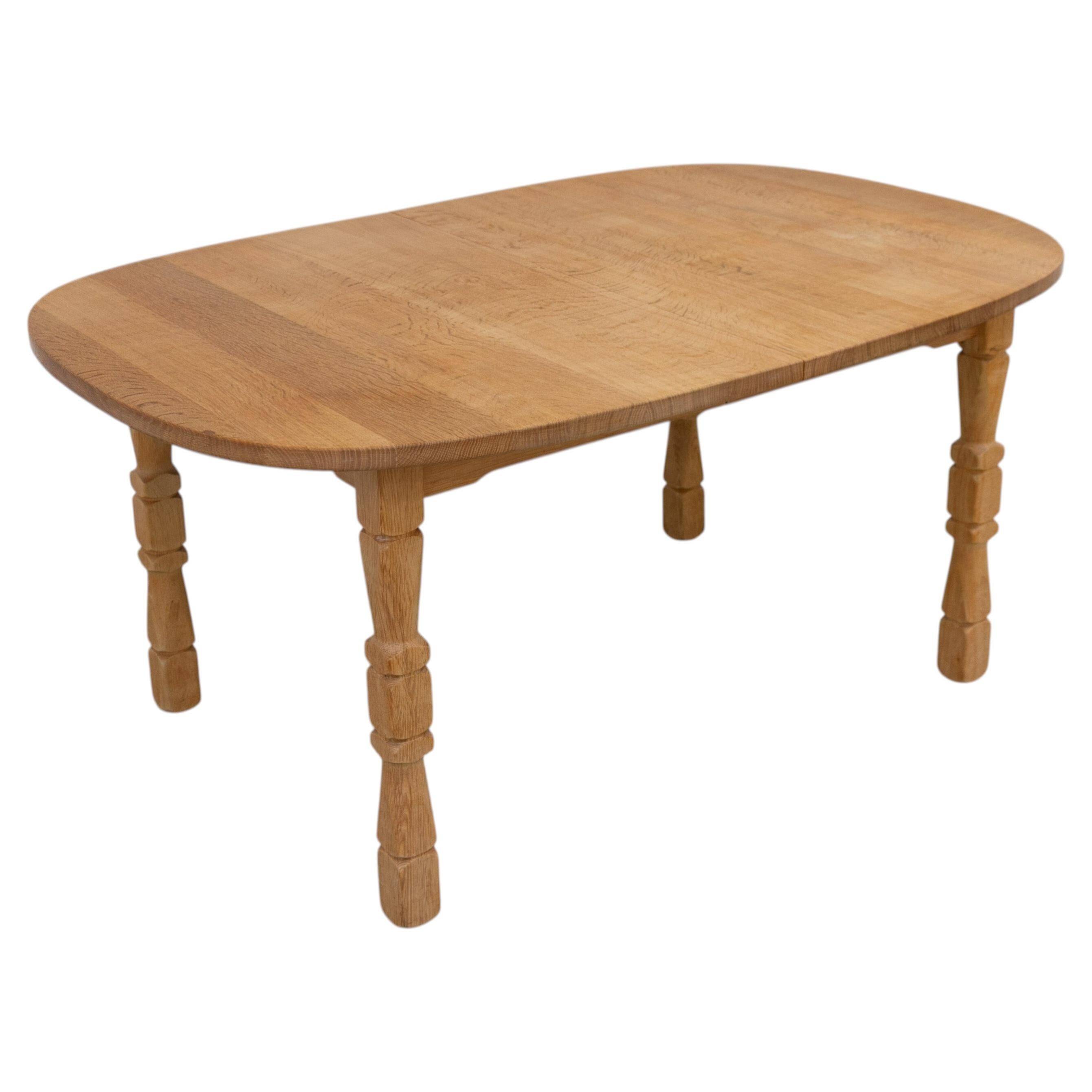 Danish Extendable Dining Table with Leaves in the Style of Henning Kjærnulf, 1960