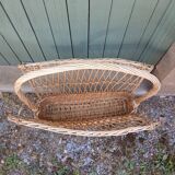 Antique wicker magazine rack