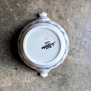 Sugar bowl, Sarreguemines earthenware jar in white and blue, "Copenhagen" pattern - early 20th century