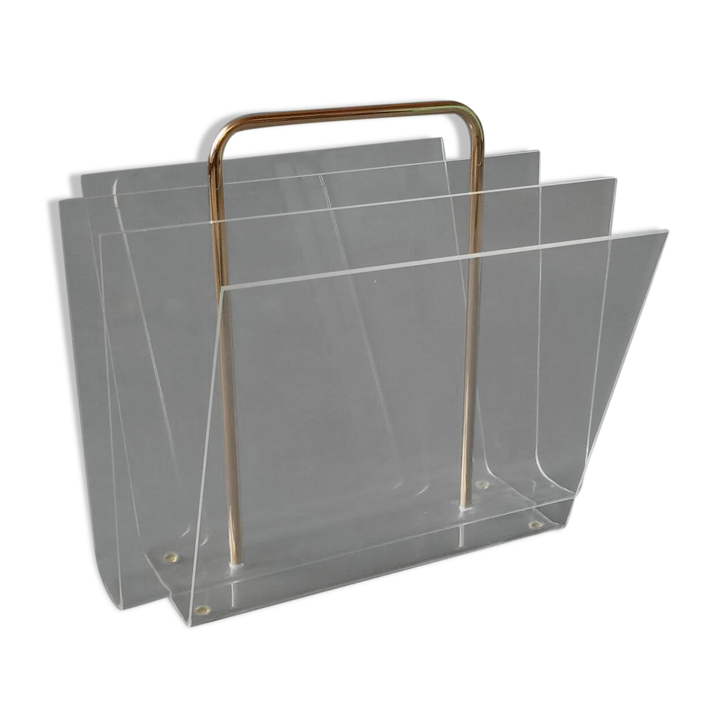 Plexiglas magazine rack by David Lange 1970s
