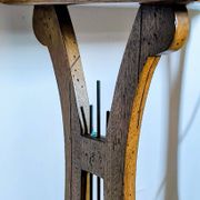 Lyre bedside table, cherry wood, 1960s.