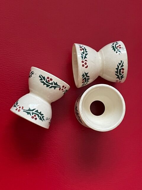 Set de 3 coquetiers en faïence vers 1900