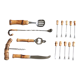 Set of utensils for the aperitif with bamboo handle