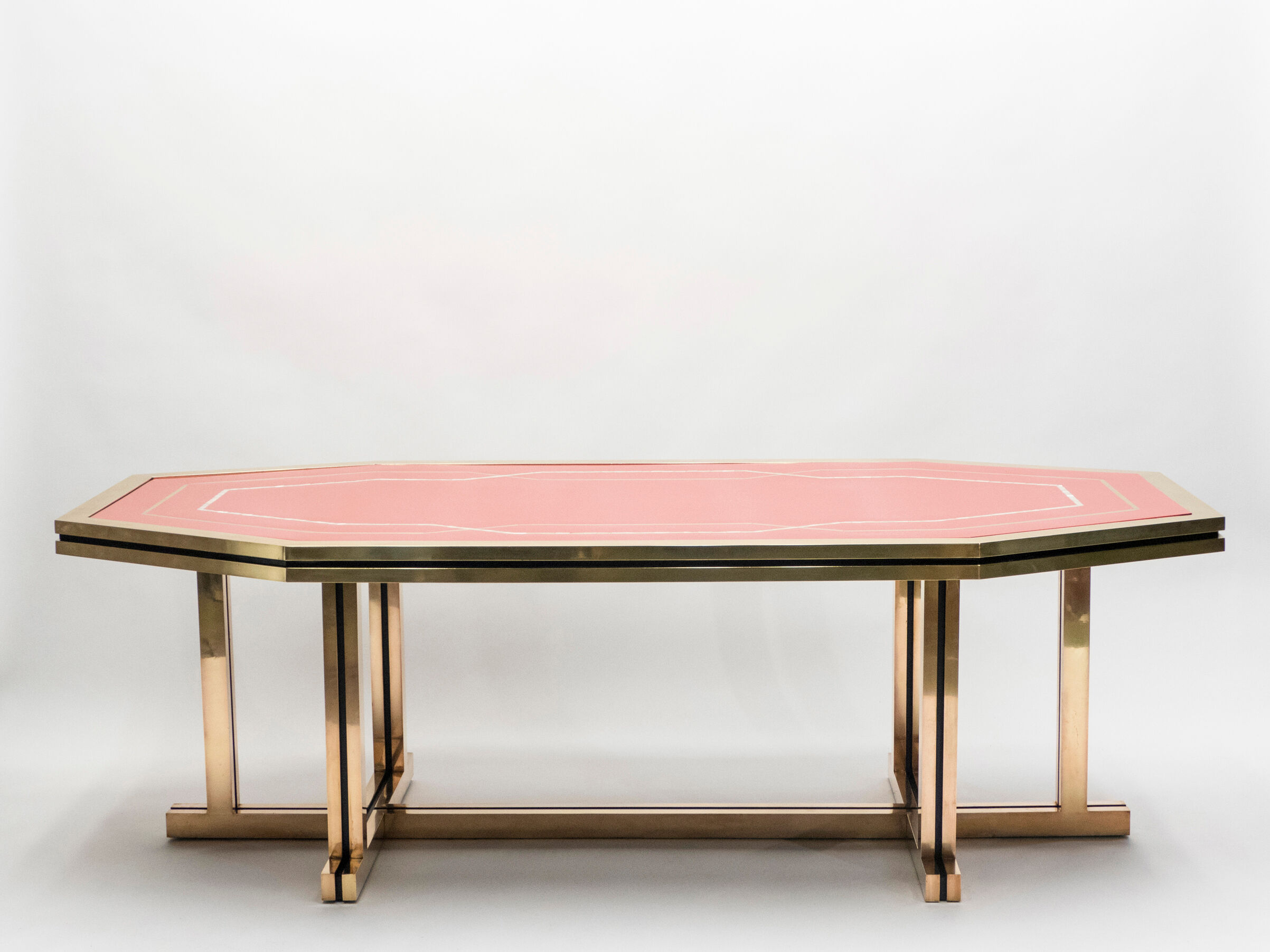 Red brass lacquered table  1970