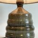 Vintage handmade stoneware geometric lamp