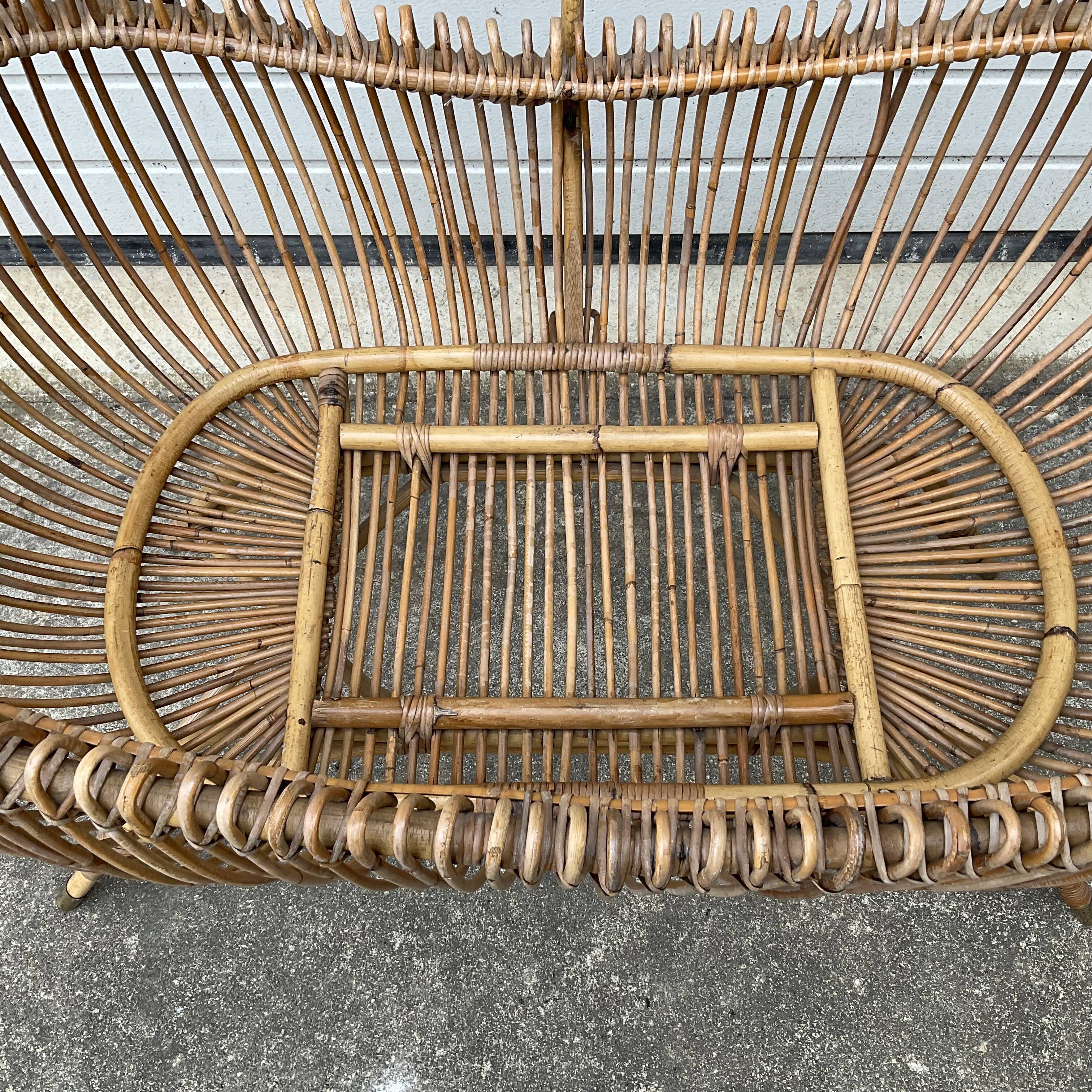 Vintage rattan cradle