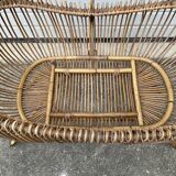 Vintage rattan cradle