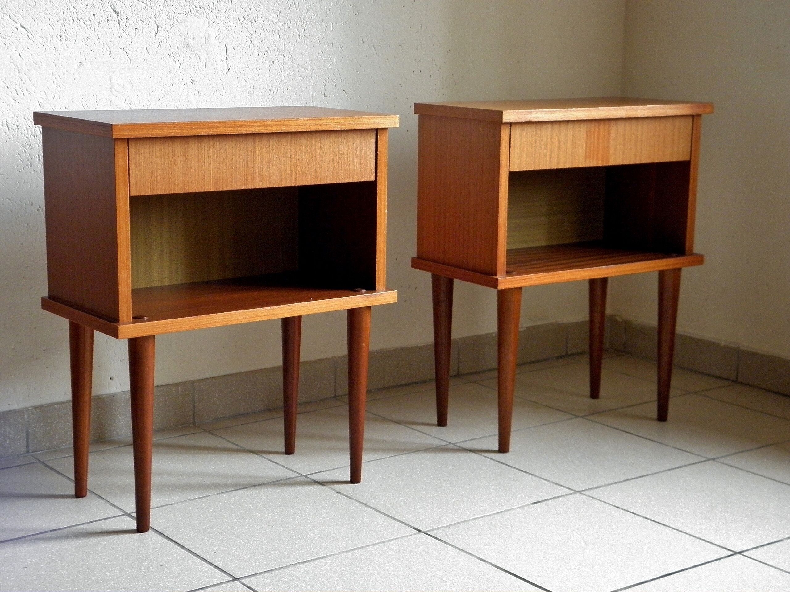 Pair of 70s bedside