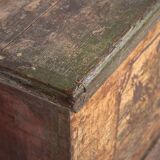Ancien coffre en bois massif doré daté de 1846 #86