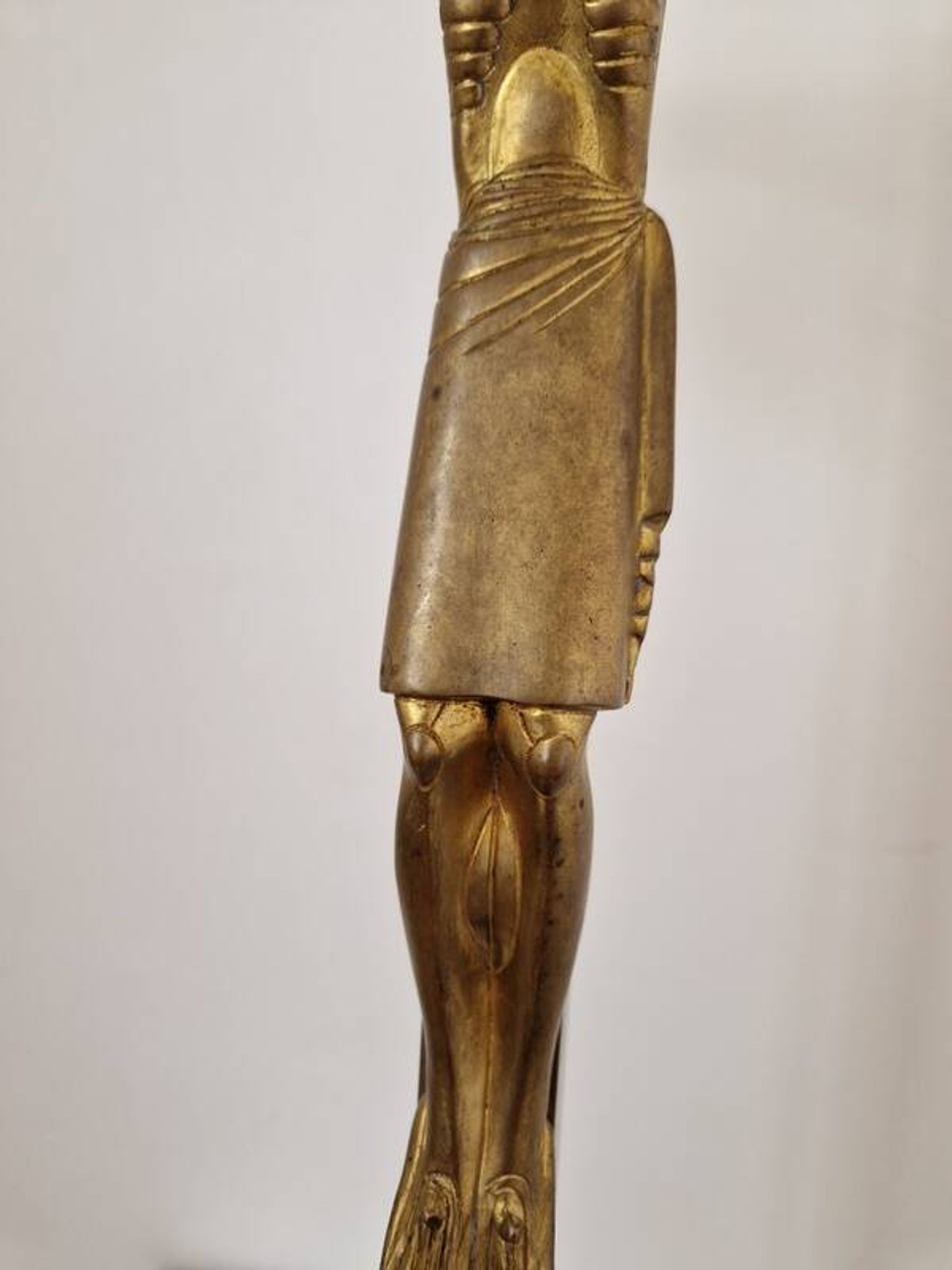 Jean Lambert-Rucki (1888-1967) - Important gilded bronze sculpture - Christ on the cross - Signed