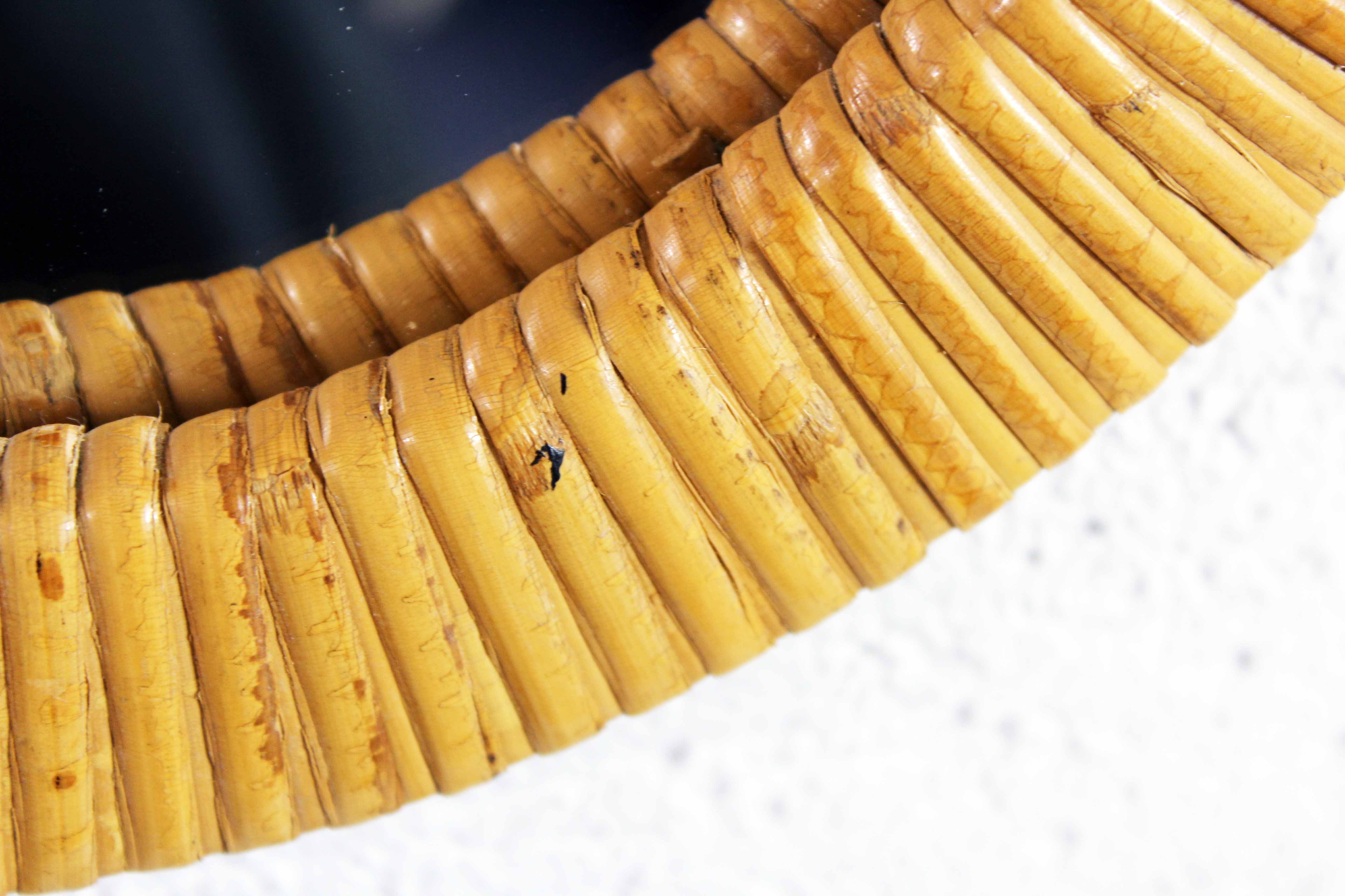 Vintage wicker mirror