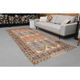 1970s Vintage Turkish Hand-Knotted Wool Cotton Orange Runner Rug 143x339