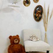 Fauteuil chauffeuse tissu bouclettes