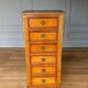 Meuble cinq tiroirs type Louis XVI directoire 1960 anneaux de tirage