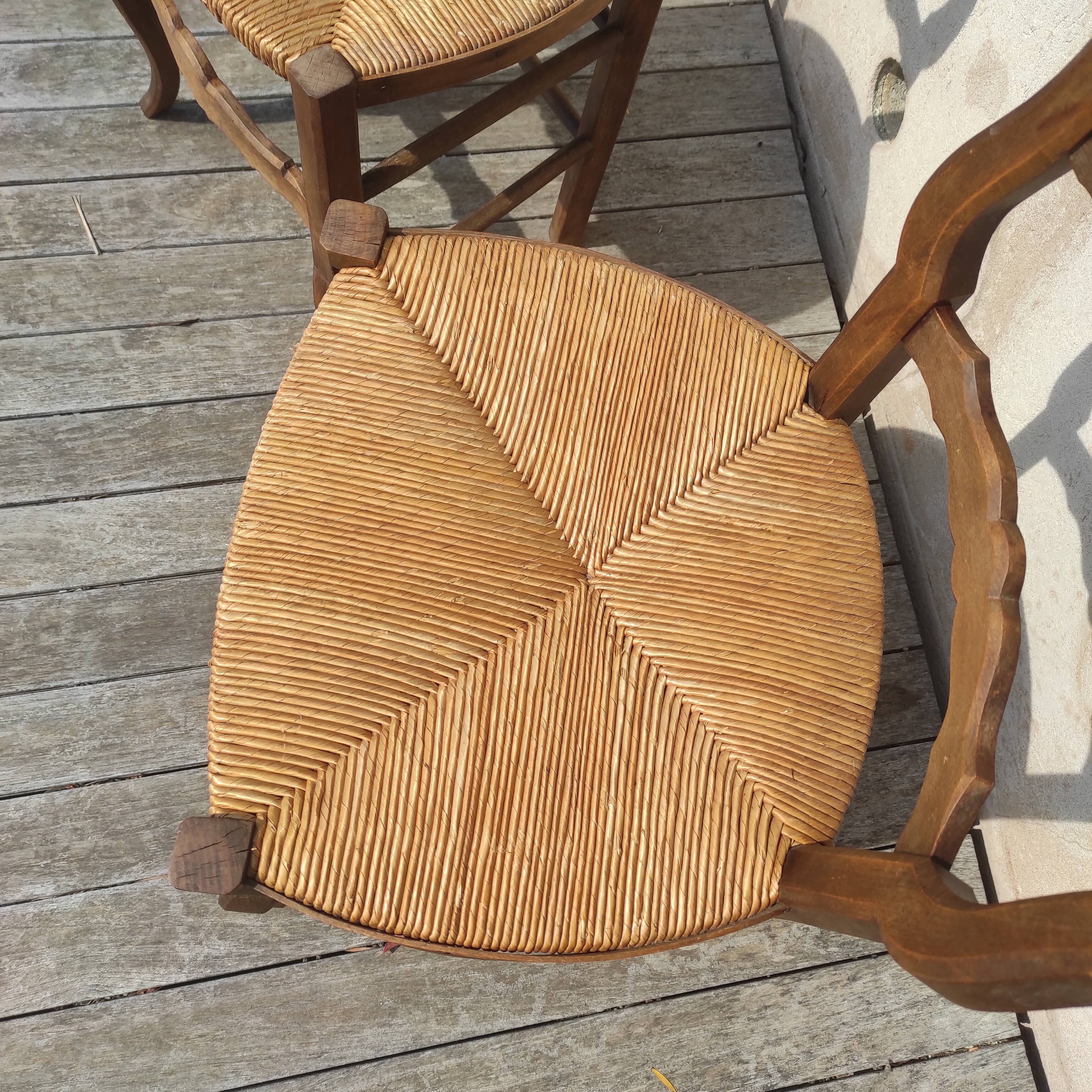 1 set of 2 rustic chairs