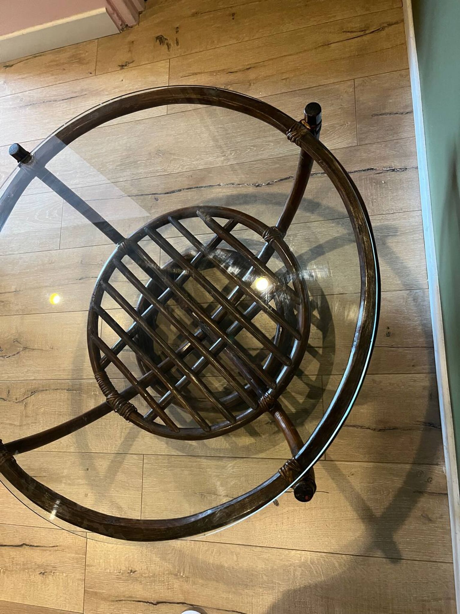 Vintage bamboo rattan coffee table
