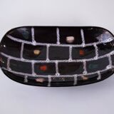 Plat en céramique, design allemand, années 1960, fabriqué en Allemagne de l'Ouest.