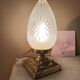 Chiseled glass lamp with brass base - bronze