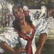" La Gitane " huile sur toile encadrée. XX siècle
