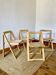 Folding chairs designed by Aldo Jacober in solid beech wood.