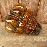 Large Murano pendant/wall/ceiling light in amber brown blown glass