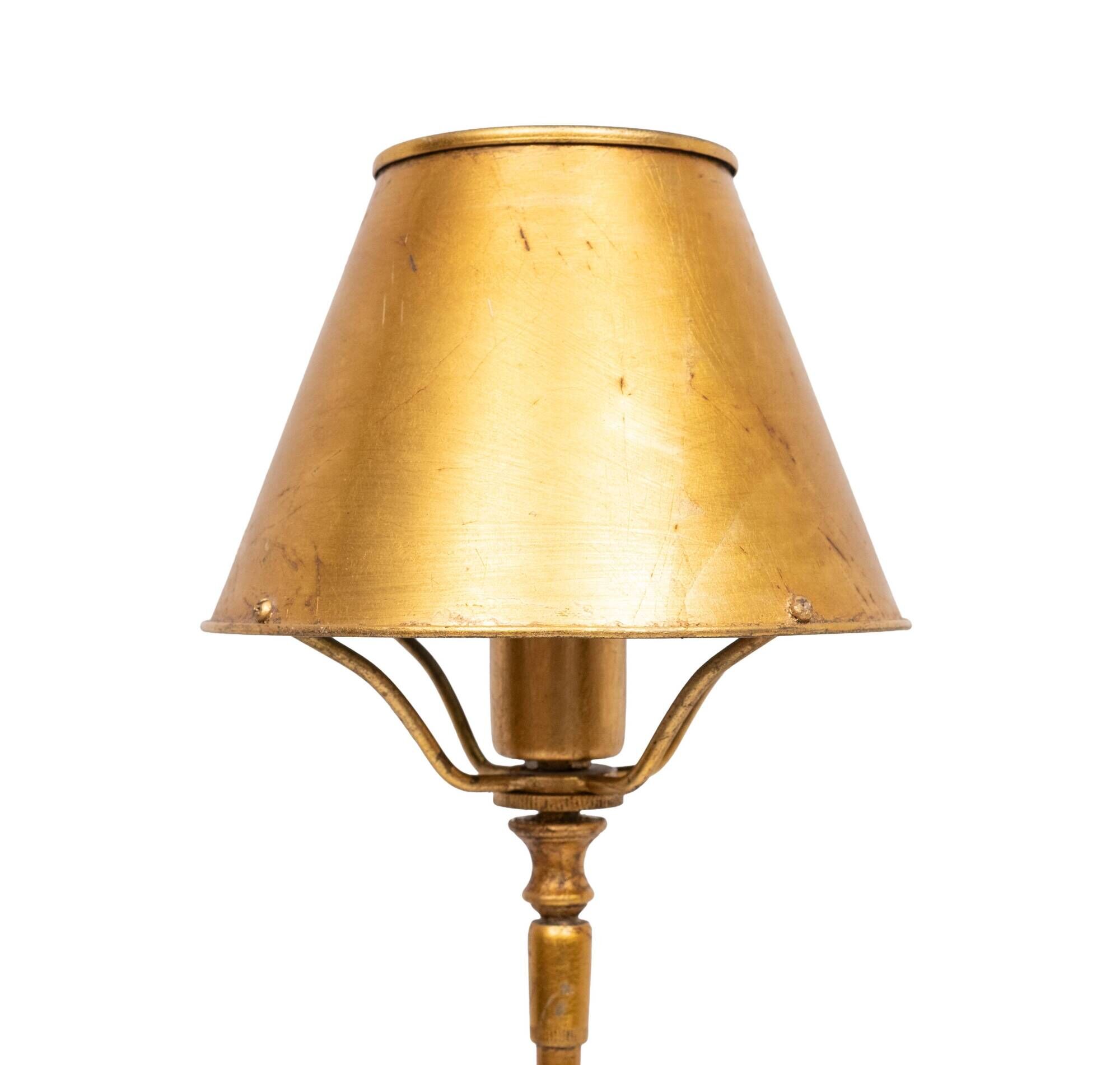 pair Beautiful Gold Leaf Table lamps Elegant Design 1970s France
