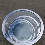 Round coffee table with swivel tops