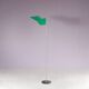 2000s wind sculpture/weathervane by Afra Scarpa and Tobia Scarpa, telescopic pole and stainless steel counterweight, green metal windvane for Dimensione Disegno