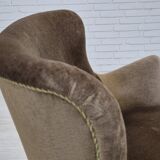 1960s, Danish 2-seater sofa, green furniture velour, original condition.