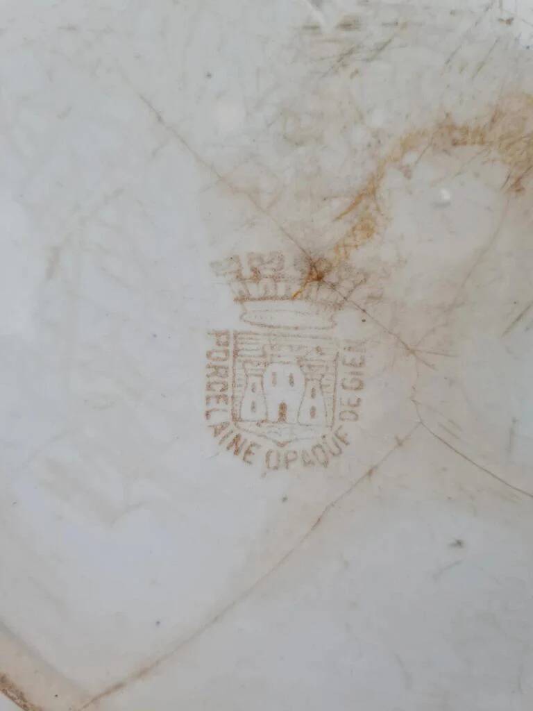 Antique Gien deep plate – floral pattern