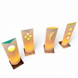 4 x Danish Bala Bonbori table lamp / Design Zentrum Nordrhein Westfalen / Incredible rare. Paper lampshade. 52 cm x 18 cm