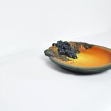 Danish Hand-crafted Art Nouveau Grape Decorated Platter by P. Ipsens Enke