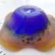 Gabriel Millesi - Pérouges - Polychrome glass corolla bowl with gold decoration