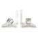 Pair of solid plexiglass bookends, faceted cubes, 1980s