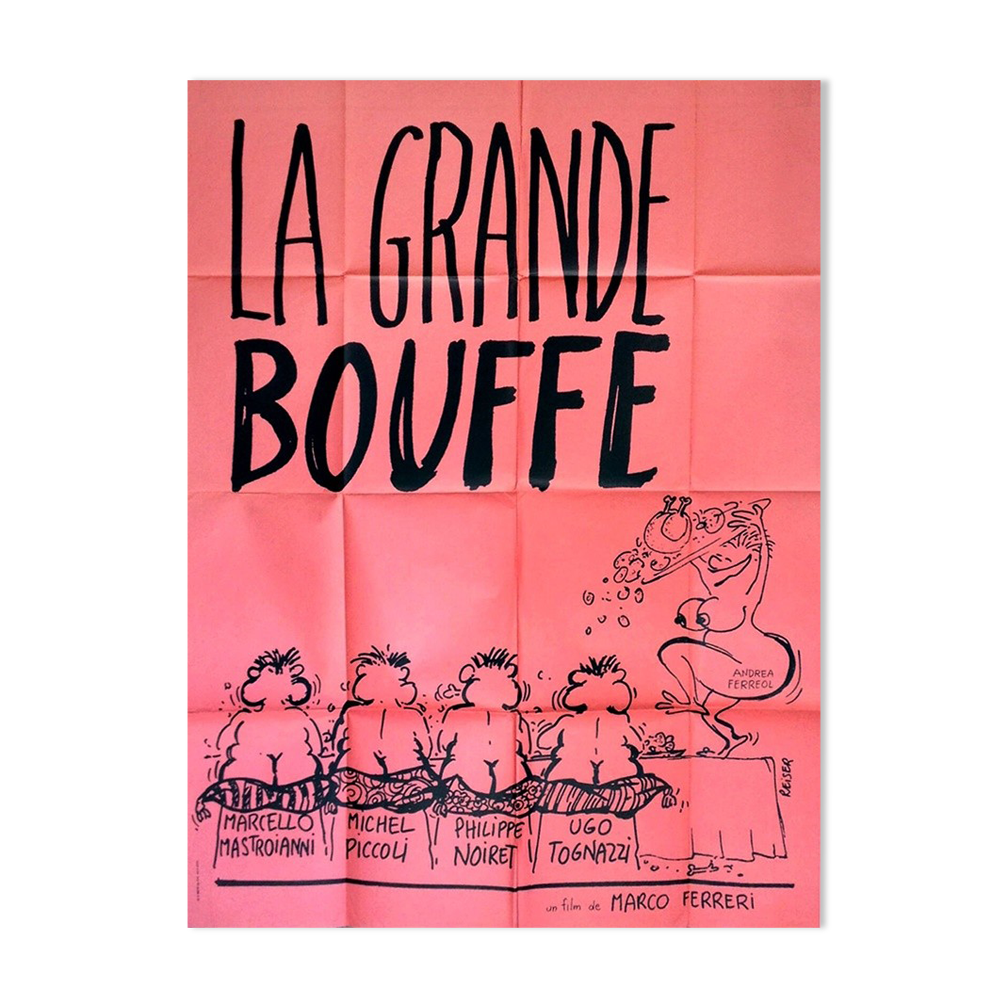 Original poster 1973 the great food reiser marco ferreri 120x160 cm