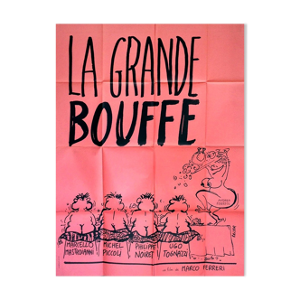 Original poster 1973 the great food reiser marco ferreri 120x160 cm