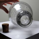 Large antique blown glass bottle with bubbles, early 20th century 1900-1920.