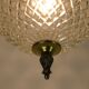 Midcentury ceiling light massive belgium textured glass gold-plated alu 70s