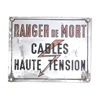 Warning Industrial Plate, Danger of Death, Factory, Loft, Vintage