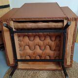 Fauteuil en skaï marron