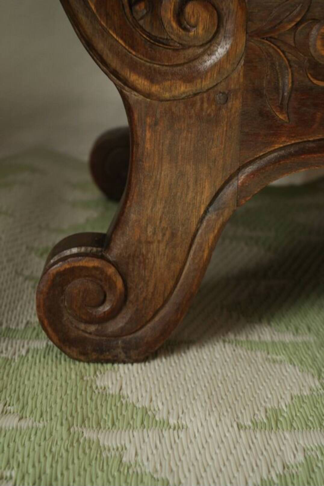 Solid walnut display cabinet mid-20th century