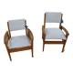 Pair of vintage poly-seat armchairs